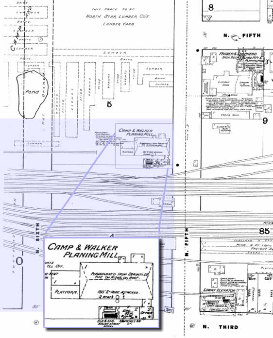 Mpls Skyway Map. 1885 Sanborn Map